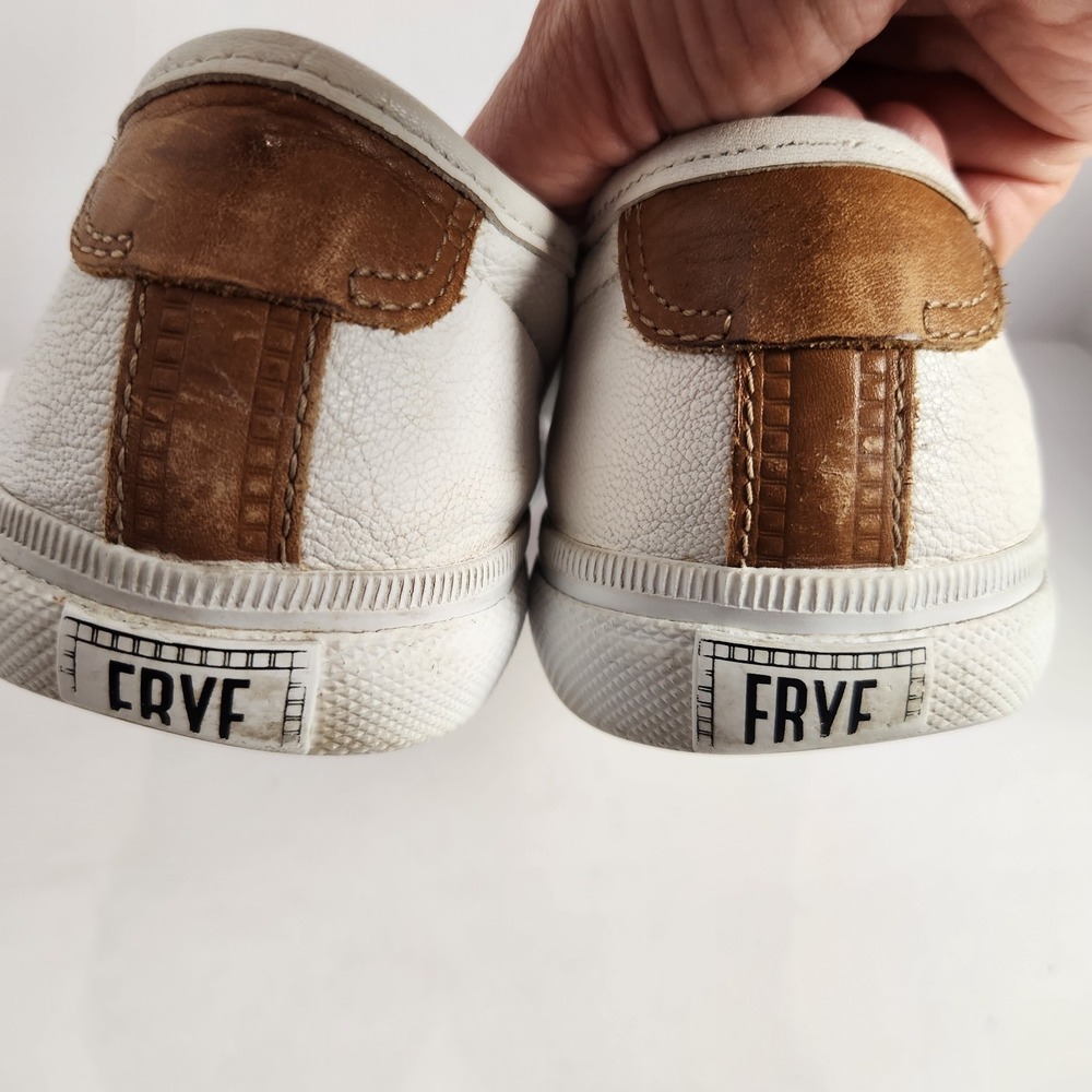 Frye Gia Women's Low Lace White Leather Sneakers Size 8.5M - Picture 4 of 9